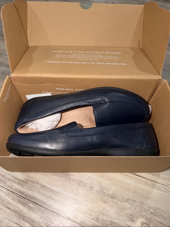 SOUL Naturalizer Shoes - SOUL Naturalizer Women's Navy Leather Slip-On Loafers